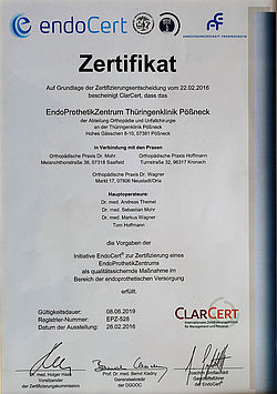 EndoProthetik Zertifikat EndoProthetik Zertifikat